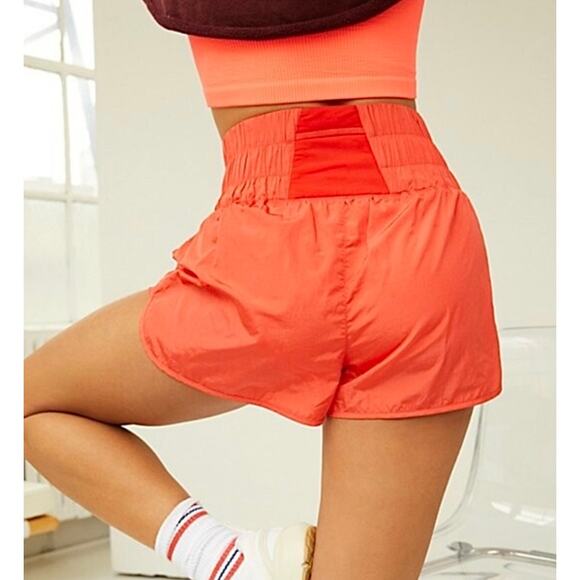 Free People Movement Way Home Shorts Orange Small Lined Workout Gym Running - Picture 2 of 11